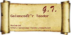 Gelencsér Teodor névjegykártya